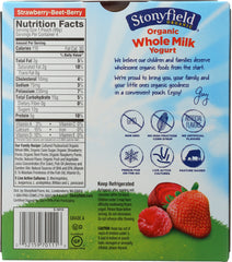 STONYFIELD: Whole Milk Yogurt 4-Pouches Strawberry Beet Berry, 14 oz