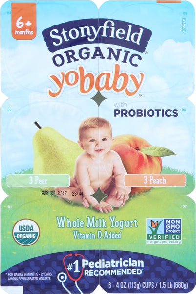 STONYFIELD: Yobaby Organic Peach and Pear Yogurt, 24 oz