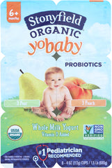 STONYFIELD: Yobaby Organic Peach and Pear Yogurt, 24 oz