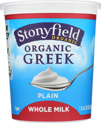 STONYFIELD: Organic Greek Whole Milk Plain Yogurt, 30 oz