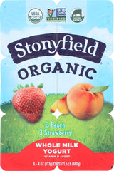 STONYFIELD: Whole Milk Yogurt Peach and Strawberry, 24 oz