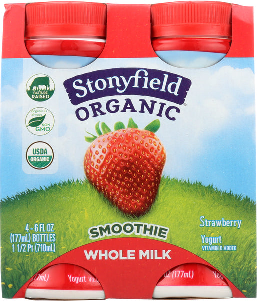 STONYFIELD: Organic Smoothie Whole Milk Strawberry, 24 oz