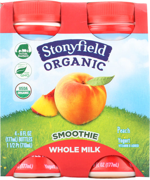 STONYFIELD: Organic Smoothie Whole Milk Peach, 24 oz