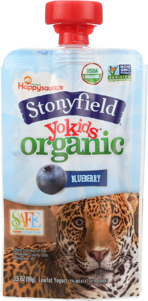 STONYFIELD: Yokids Pouch Blueberry, 3.5 oz