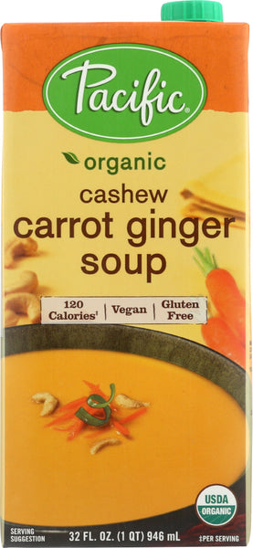 PACIFIC FOODS: Organic Cashew Carrot Ginger Soup, 32 oz