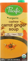 PACIFIC FOODS: Organic Cashew Carrot Ginger Soup, 32 oz