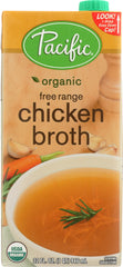 PACIFIC FOODS: Organic Chicken Broth Free Range, 32 oz