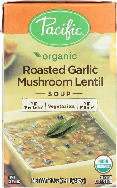 PACIFIC FOODS: Soup Rte Roasted Garlic Mushroom Lentil, 17 oz