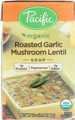 PACIFIC FOODS: Soup Rte Roasted Garlic Mushroom Lentil, 17 oz