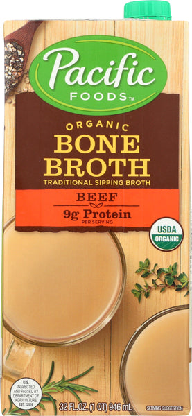 PACIFIC FOODS: Organic Beef Bone Broth, 32 oz