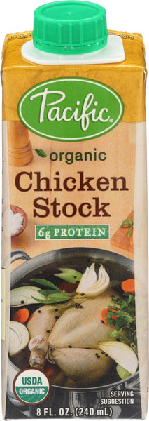 PACIFIC FOODS: Organic Chicken Stock Single Serve, 8 oz
