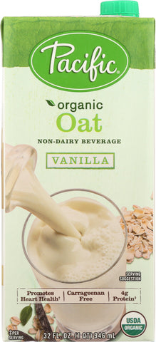PACIFIC FOODS: Organic Oat Non-Dairy Vanilla Beverage, 32 oz