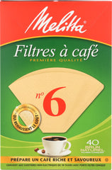 MELITTA: Coffee Filter Brown No. 6, 40 pc
