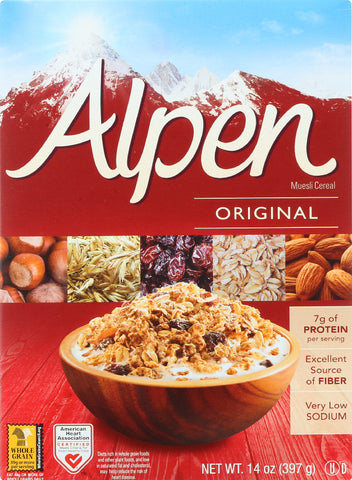 ALPEN: Cereal Muesli Original With Raisin, 14 oz