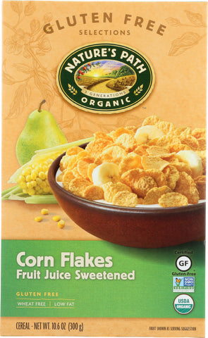 NATURE'S PATH:  Organic Corn Flakes Fruit Juice Sweetened, 10.6 oz