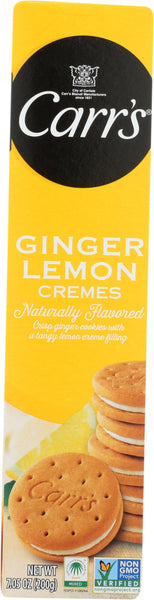 CARRS: Ginger Lemon Cremes Cookies, 7.05 oz