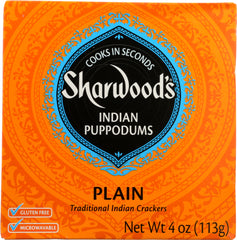 SHARWOOD'S: Puppodums Plain, 4 oz