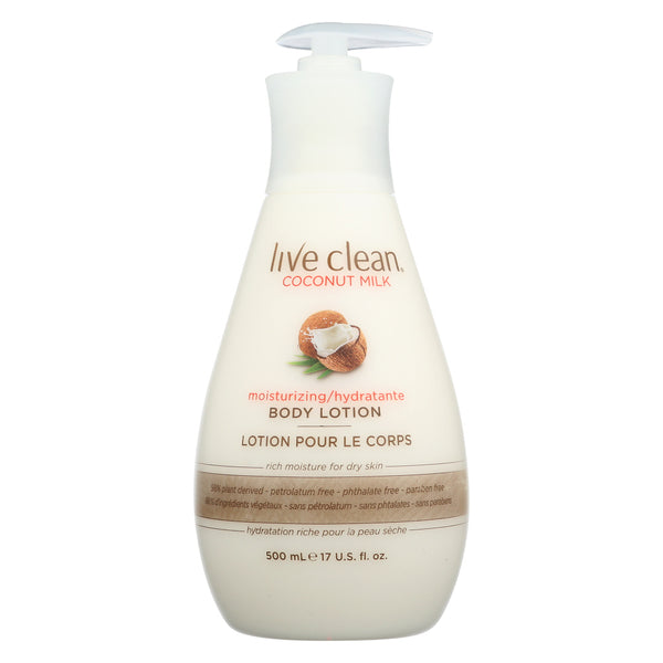 LIVE CLEAN: Coconut Milk Body Lotion, 17 fl oz