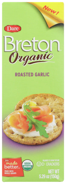DARE: Organic Roasted Garlic Crackers, 5.29 oz