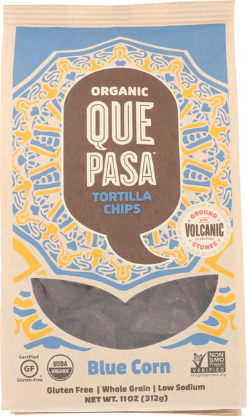 QUE PASA: Blue Corn Tortilla Chips, 11 oz