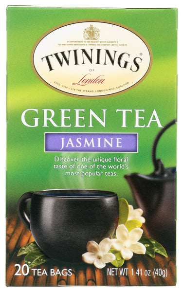 TWININGS OF LONDON: Green Tea Jasmine, 20 Tea Bags, 1.41 Oz