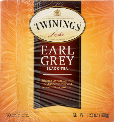 TWININGS OF LONDON: Tea Classics Light Flavour Strength Earl Grey Tea, 50 Tea Bags, 3.53 oz