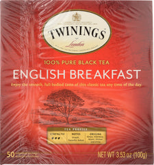 TWININGS OF LONDON: Tea Classics English Breakfast Tea, 50 Tea Bags, 3.53 oz