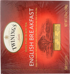 TWININGS OF LONDON: Tea Classics English Breakfast Tea, 50 Tea Bags, 3.53 oz