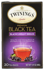 TWININGS OF LONDON: Premium Black Tea Blackcurrant Breeze, 20 Tea Bags, 1.41 Oz