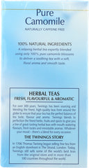 TWININGS OF LONDON: Herbal Tea Pure Camomile Caffeine Free, 20 Tea Bags, 1.06 Oz