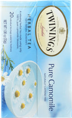 TWININGS OF LONDON: Herbal Tea Pure Camomile Caffeine Free, 20 Tea Bags, 1.06 Oz