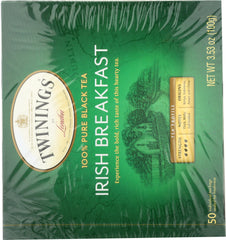 TWININGS: 100% Pure Black Tea Irish Breakfast, 50 Tea Bags