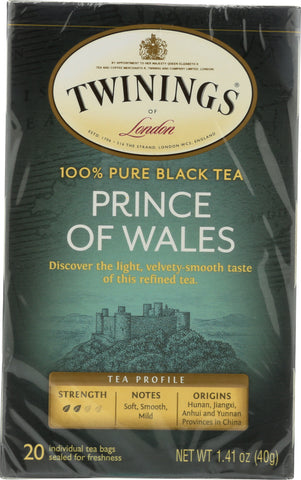 TWINING TEA: Classics Prince of Wales Tea 20 Tea Bags, 1.41 oz