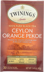 TWININGS: Origins, Ceylon Orange Pekoe Tea, 20 Tea Bags, 1.41 oz