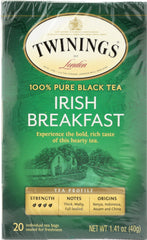 TWINING TEA: Classics Irish Breakfast Tea, 20 Tea Bags, 1.41 oz