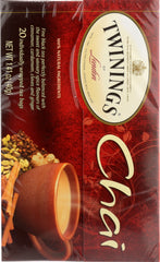 TWINING TEA: Tea Chai Tea 100% Natural Ingredients, 20 Tea Bags, 1.41 oz