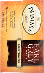 TWININGS OF LONDON: Classics Earl Grey Naturally Decaffeinated, 20 Tea Bags, 1.23 oz