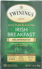 TWININGS: Decaffeinated Irish Breakfast Tea, 20 tea bags