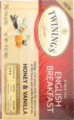 TWINING TEA: English Breakfast Honey & Vanilla Black Tea, 20 bg