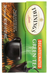 TWININGS OF LONDON: Tea Decaffeinated Green Tea, 20 Tea Bags, 1.23 oz