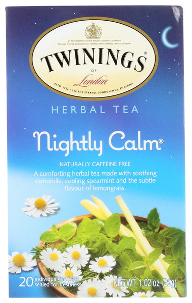 TWININGS: Herbal Tea Bedtime Blend Naturally Caffeine Free 20 bag, 1.02 oz