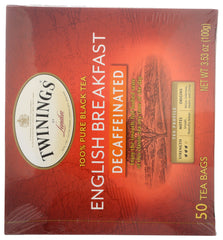 TWINING TEA: Decaffeinated English Breakfast Black Tea, 50 bg