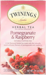 TWINING TEA: Pomegranate & Raspberry Herbal Tea, 20 bg