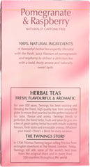 TWINING TEA: Pomegranate & Raspberry Herbal Tea, 20 bg