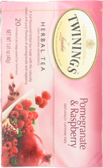 TWINING TEA: Pomegranate & Raspberry Herbal Tea, 20 bg