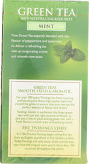 TWINING TEA: Green Tea with Mint, 20 bg