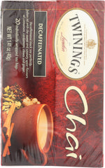 TWINING TEA: Decaffeinated Chai Tea, 20 bg