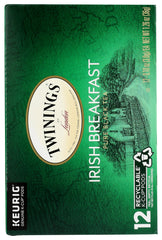 TWININGS: Irish Breakfast Pure Black Tea 12 K-Cup Pods, 1.27 oz