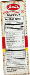 STREITS: Lightly Salted Matzo, 11 oz