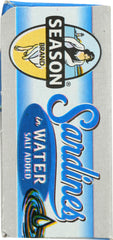 SEASONS: Sardines in Water Salt Added, 4.375 oz